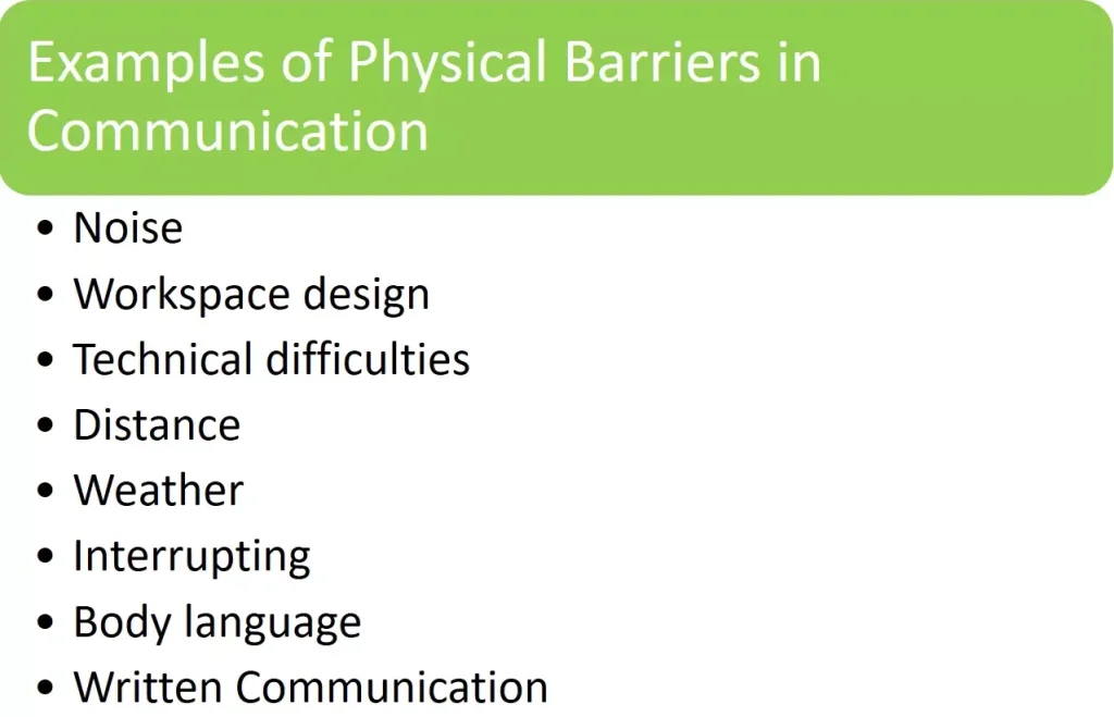 Examples of Physical Barriers in Communication